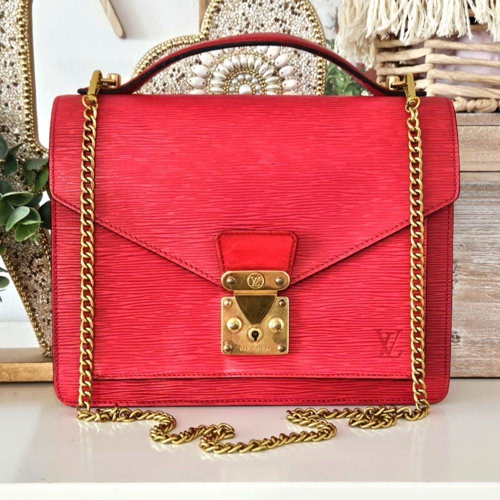 Louis Vuitton EPI Top Handle Bag with Unbranded Chain